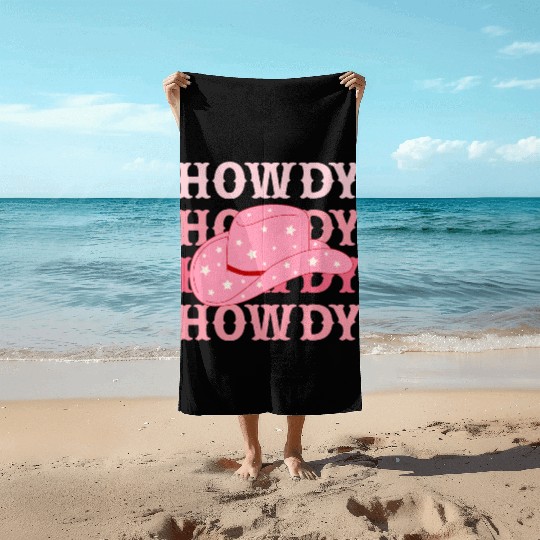 Howdy Cowboy Star Hat Beach Towels