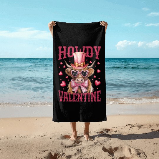 Howdy Valentine Beach Towels
