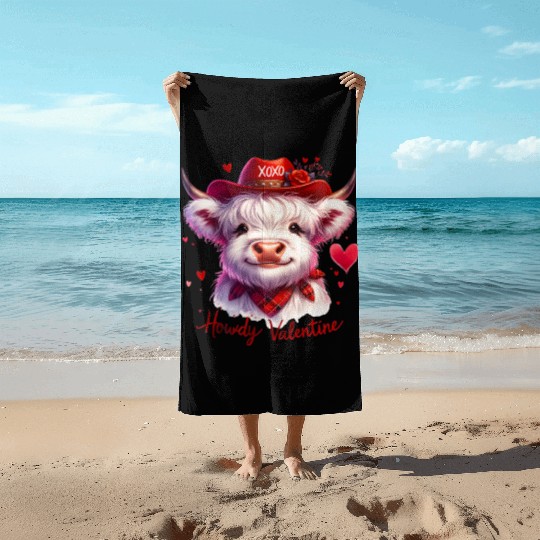 Howdy Valentine, Valentines Day Beach Towels