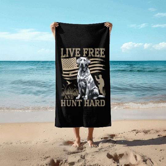 Duck Hunting Beach Towels Deer Hunting USA Flag Hunters