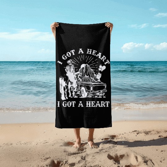 I Got A Heart Like A Truck Beach Towels