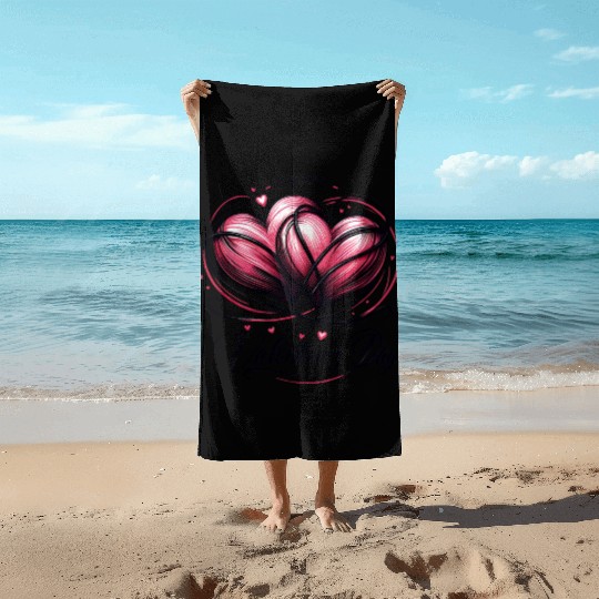 Happy Valentines Day Beach Towels