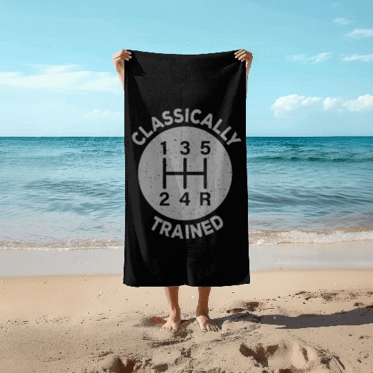 Vintage Classically Trained-Stick Shift Beach Towels