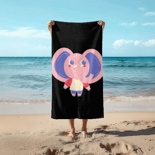 Cute Cardboard Elephant Beach Towels