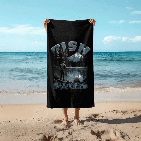 Bowfishing Bowfisher Fish On My Arrow Beach Towels
