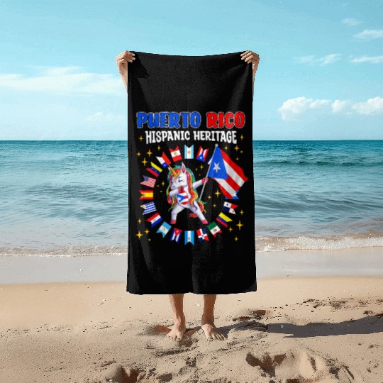 Hispanic Heritage Month Puerto Rico Kids Beach Towels