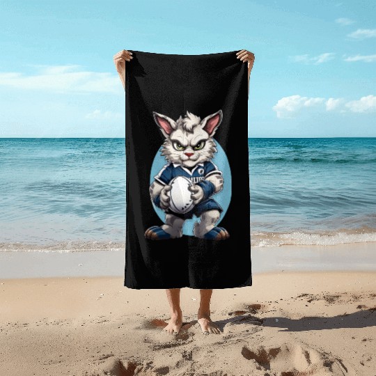 Rugby cats Beach Towels