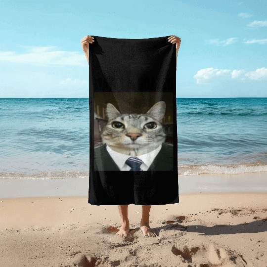 WAIT I'M GOATED Cat Meme Beach Towels Funny Casual Wear