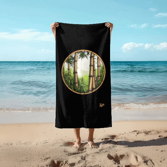 Serene Bamboo Forest Beach Towels