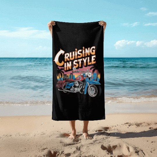 Cool motorcycle lover Beach Towels
