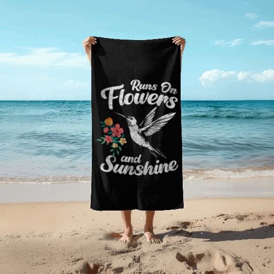 Hummingbird Nature Swarm Life Beach Towels