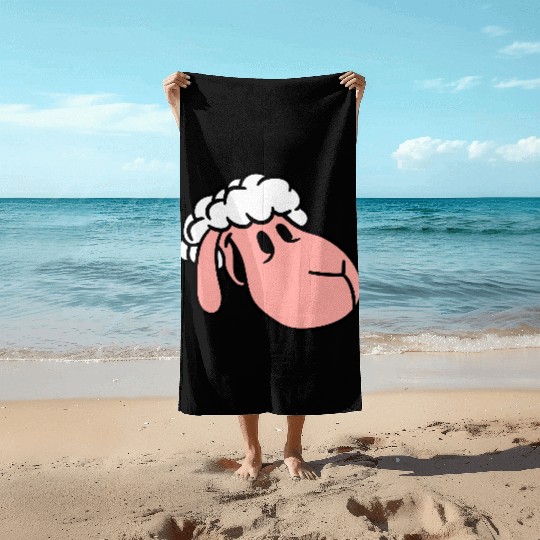 Sheep Face Head Cute Sweet Little Lamb Cool Comic Beach Towels