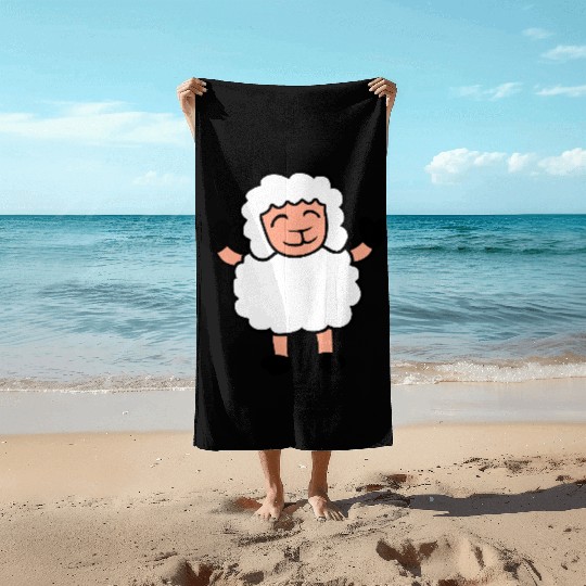 Sheep Baby Standing Cute Cute Lamb Child Happy Fun Beach Towels
