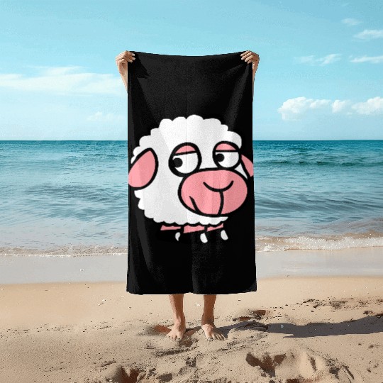 Sheep Sad Shy Introverted Unhappy Look Sideways Beach Towels