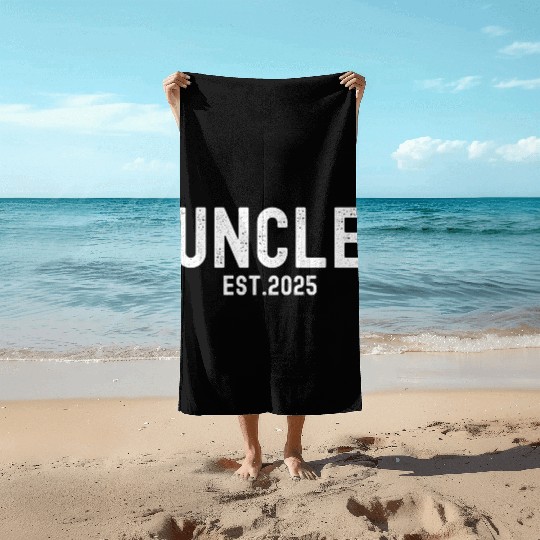 Uncle Est 2025 (distressed font) Beach Towels
