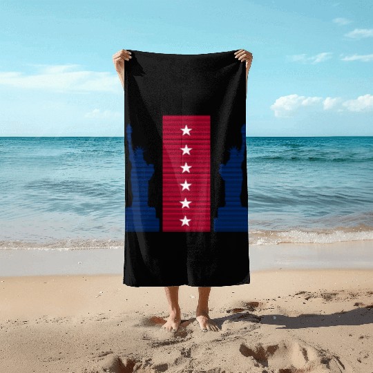 Stylized Statue of Liberty Graphic Design Beach Towels