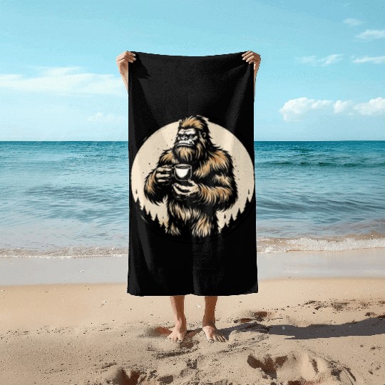dark wild coffee wild man monkey Chewbacca Beard Beach Towels