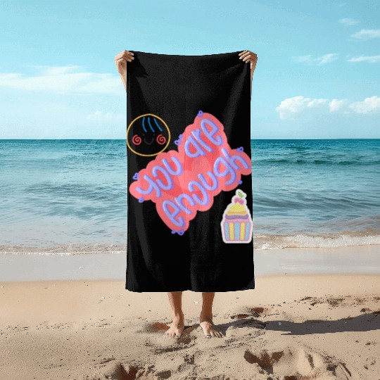 Truly you are enough for me-design by shahishop Beach Towels