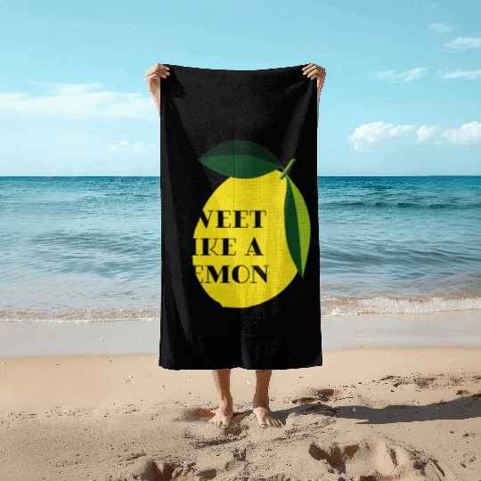 Sweet like a lemon Fruit Citrus Yellow Summer Beach Towels