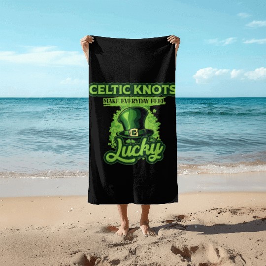 Celtic Knots Make Everyday Feel Lucky St Patricks Beach Towels
