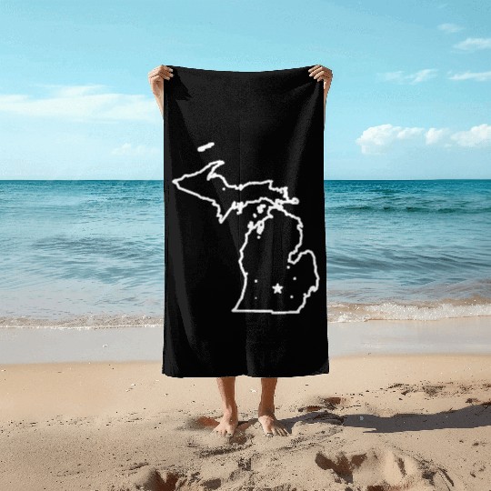 Michigan The Great Lakes State USA Cool Beach Towels Am