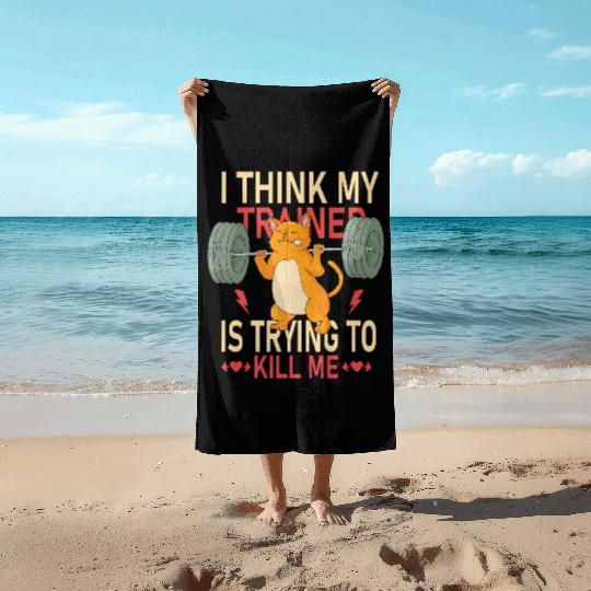 Funny Cat design Workout Gym for Womens, mens,Girl Beach Towels