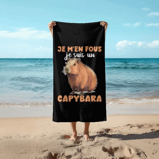 Je M'en Fous Je Suis Un Capybara - Sweet Capybara Beach Towels