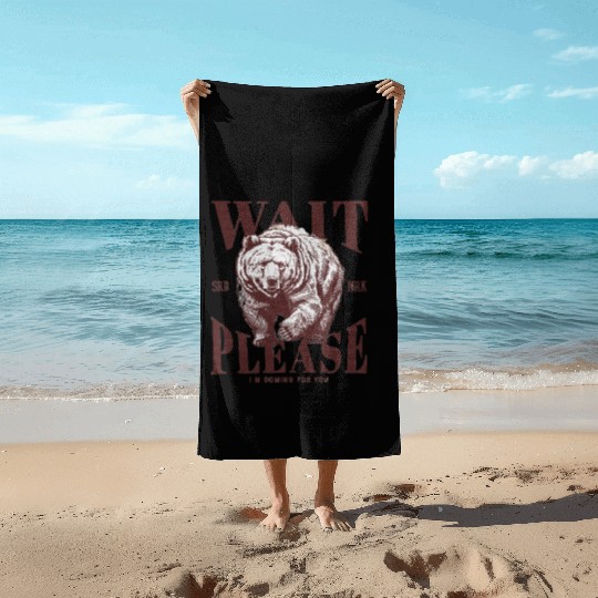Grizzly bear Texture Beach Towels