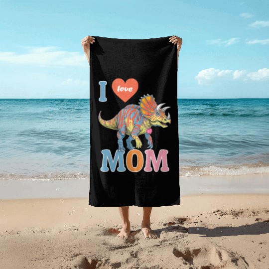 Ceratopsian Mom, gifts for mummy Beach Towels