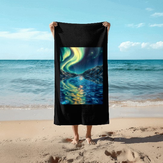Crystal Lake of Aurora Beach Towels