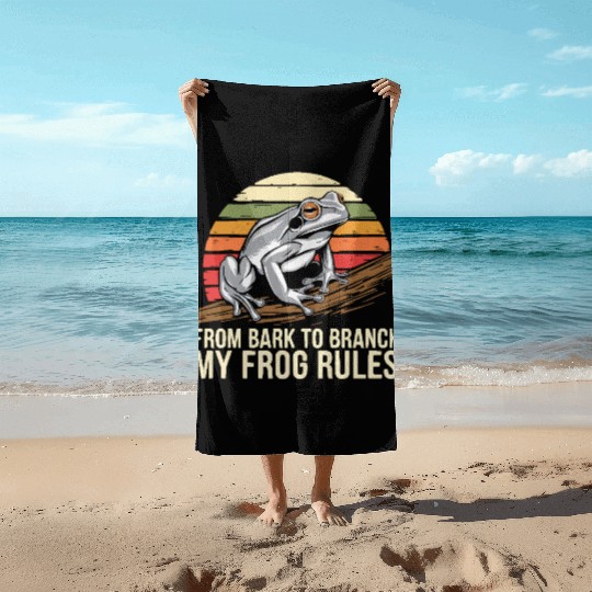 Gray Tree Frog Lover Animal Amphibian Froggy Toad Beach Towels
