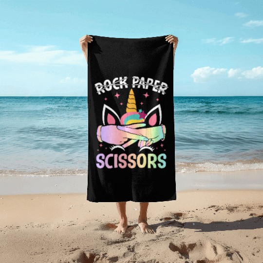 Funny Lesbian Pride LGBTQ Rock Paper Scissors Beach Towels