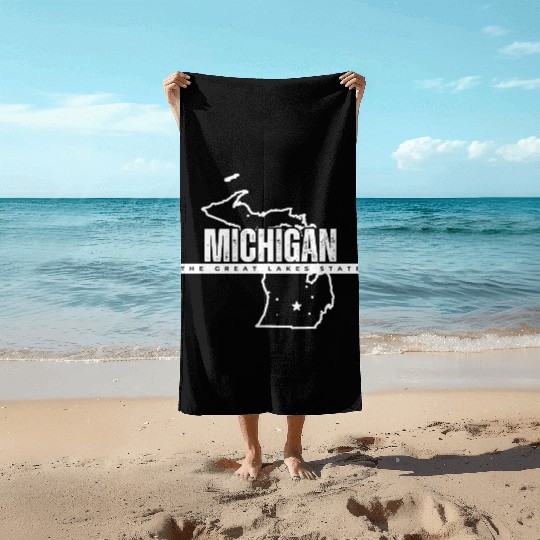 MICHIGAN THE GREAT LAKES STATE SAILING STRONG IN T Beach Towels