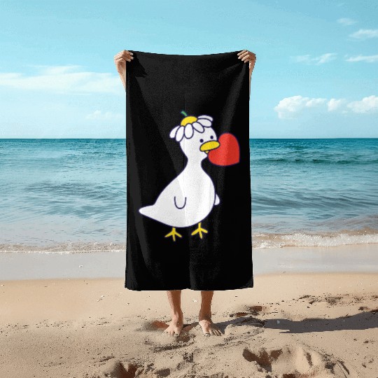 Silly Goose in Love Beach Towels