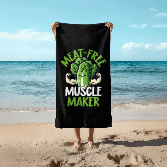 Meat-Free Muscle Maker Funny Vegan Gym Beach Towels