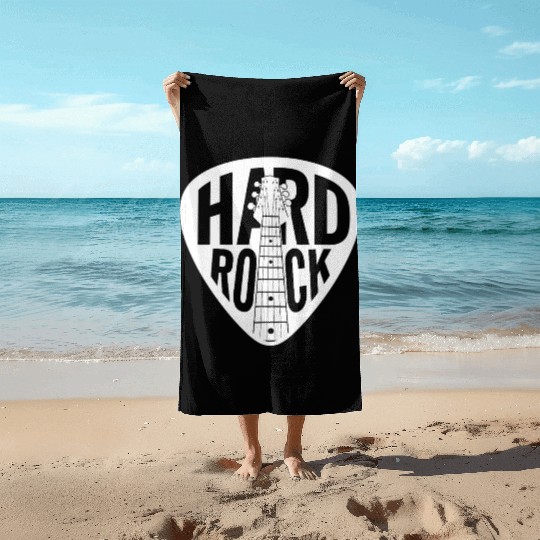 Hard Rock Guitar Pick Beach Towels