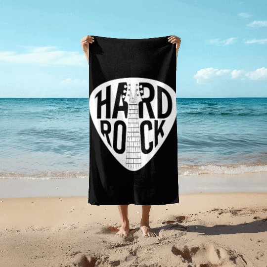 Hard Rock Guitar Pick Beach Towels