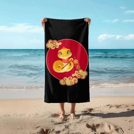 "Lunar New Year Lucky Beach Towels