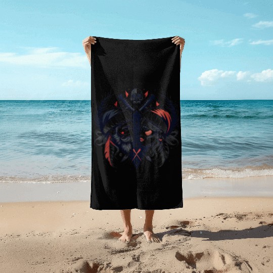Pirate Love: Romantic Skull & Crossbones Beach Towels