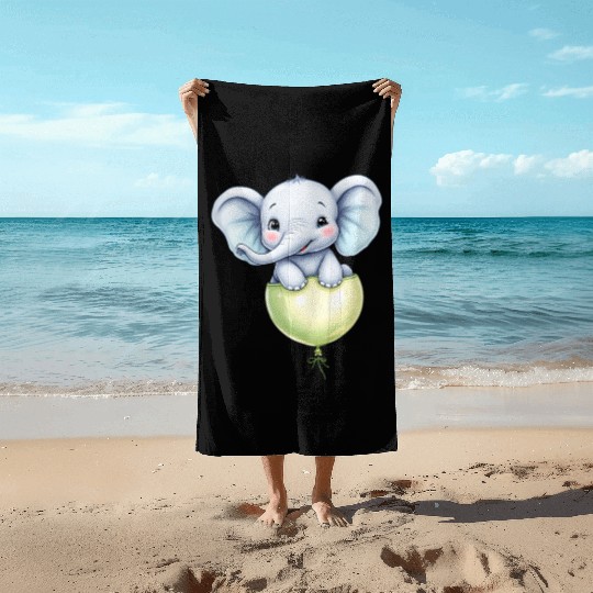Baby Elephant in Balloon Beach Towels