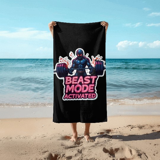 Beast-Mode Activated Cyberpunk Gym Beach Towels