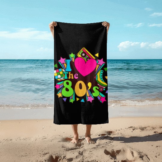 Retro 80s Style design – Perfect for Nostalgia Fa Beach Towels