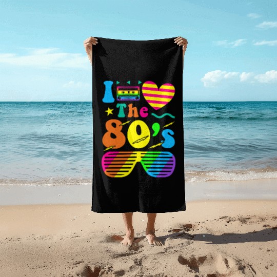 Retro 80s Style design – Perfect for Nostalgia Fa Beach Towels