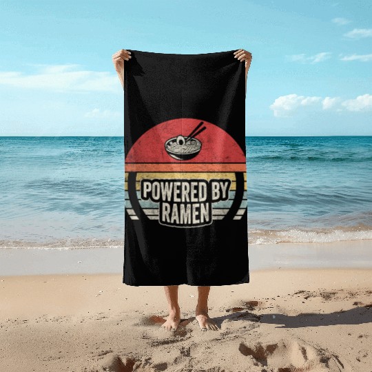 Powered By Ramen Japanese Anime Noodles Foodie Beach Towels