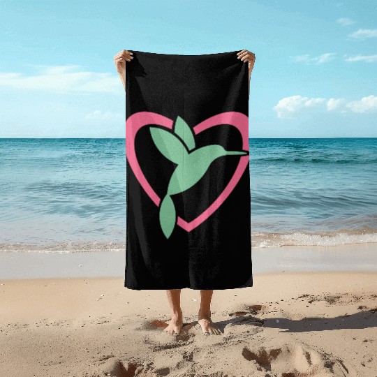 Hummingbird Heart For Birds Lovers Beach Towels