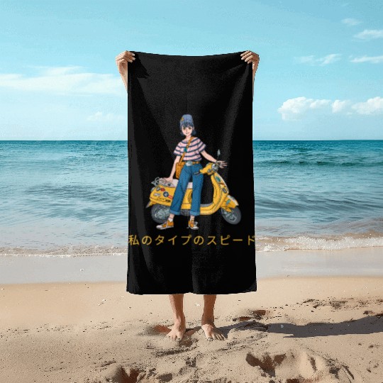 My Type of Speed - Anime Japanese Motorbike Design Beach Towels