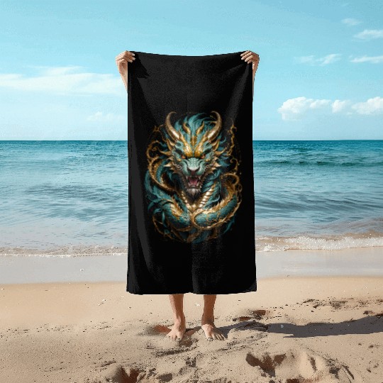 The chinese Dragon Beach Towels