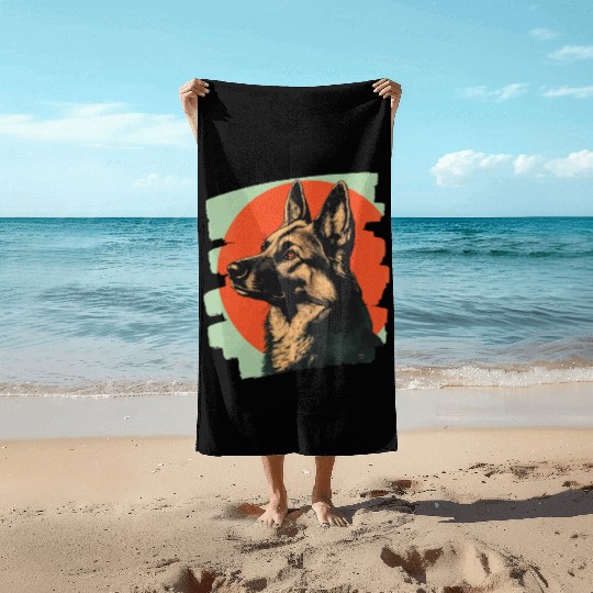 German Shepherd Beach Towels