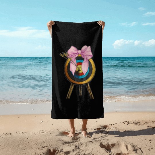 Coquette Bow Archery Archer Bow and Arrow Beach Towels