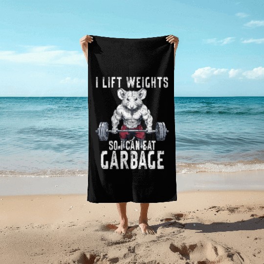 Opossum Weightlifting Workout Gym Gift Beach Towels